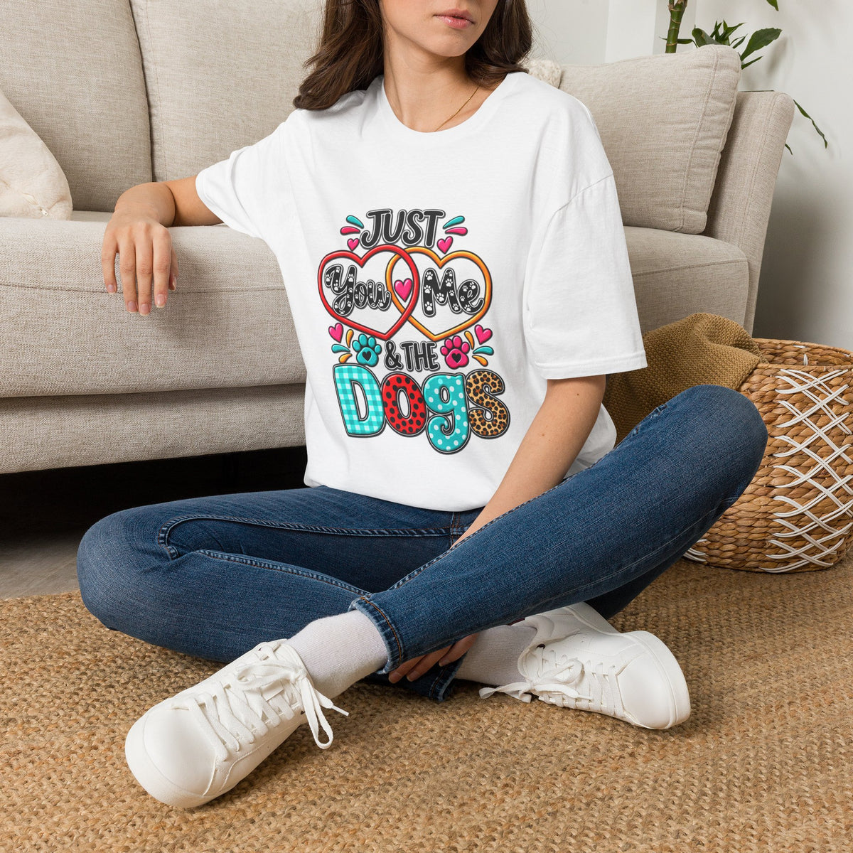 Just Kiss Me & The Dogs T-Shirt — Cute Dog Lover Graphic Tee
