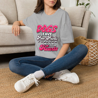 Dog Lover T-Shirt — "Dogs Leave Paw Prints Forever on Our Hearts" Graphic Tee