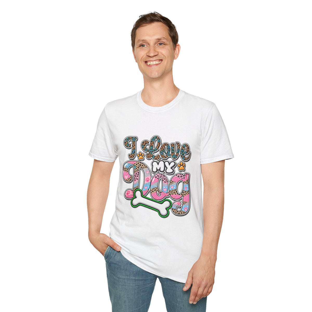 I Love My Dog T-Shirt — Colorful Paw