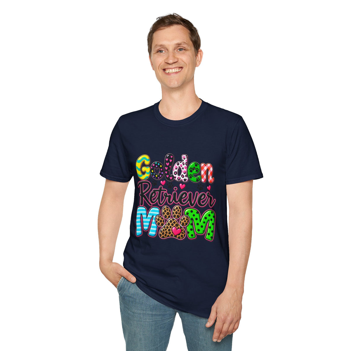 Golden Retriever Mom T-Shirt — Paw Print Dog Lover Tee
