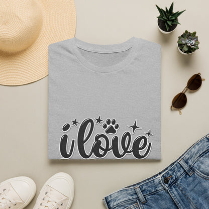 I Love Dogs T-Shirt — Cute Paw Print Graphic Tee for Dog Lovers