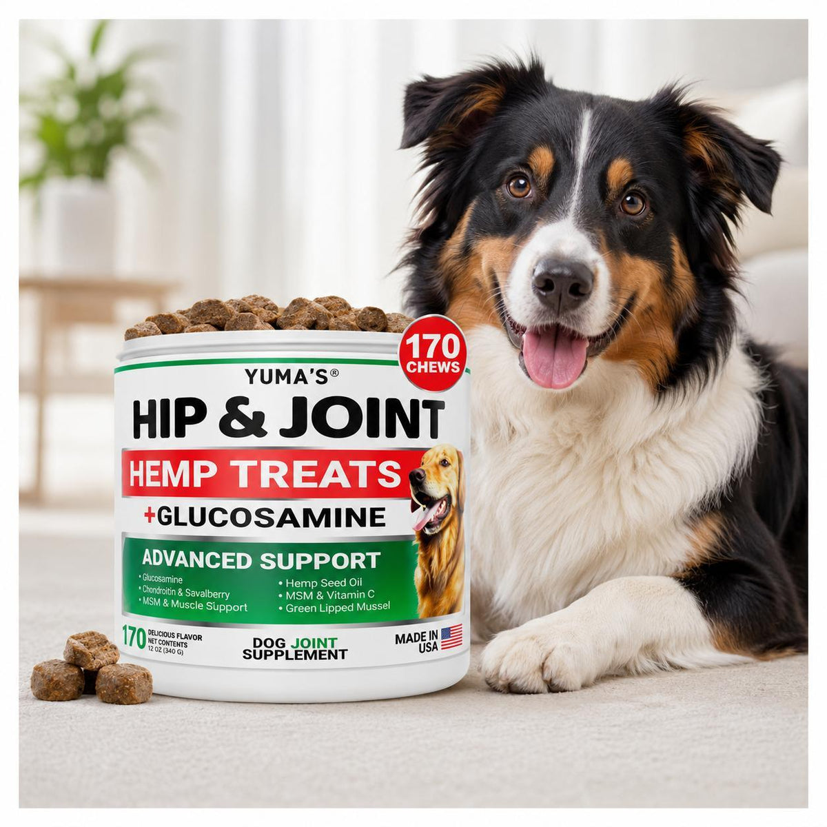 YUMA’S Hemp Glucosamine Hip & Joint Chews