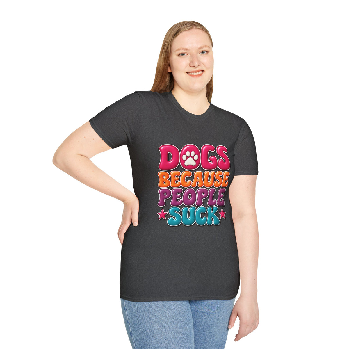Dogs Because People Suck' Retro Paw Graphic Tee