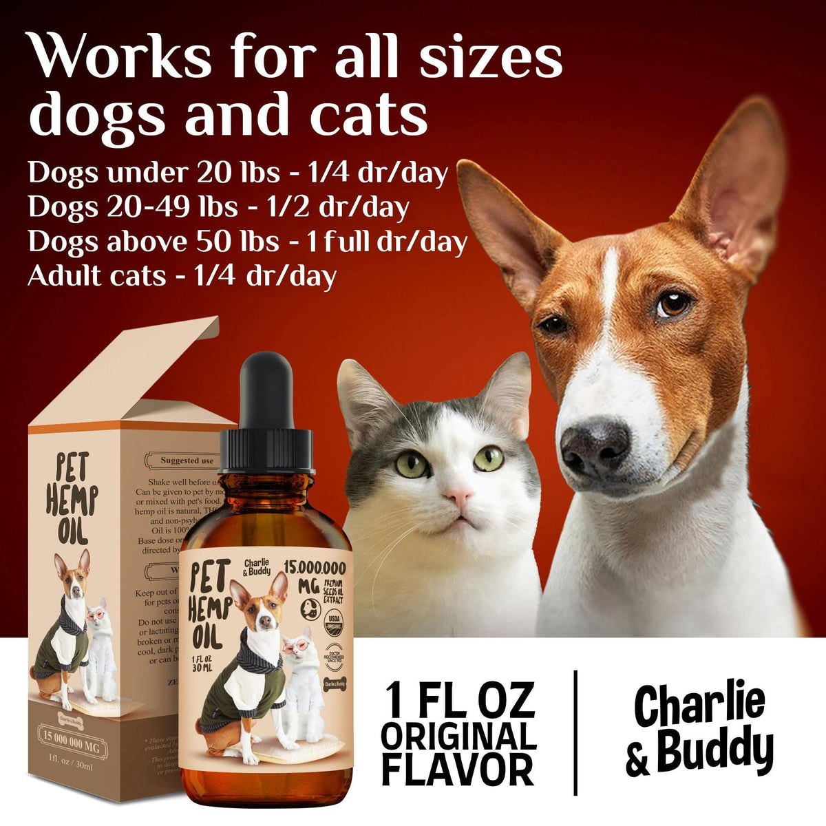 Charlie Buddy Hemp Oil for Dogs & Cats
