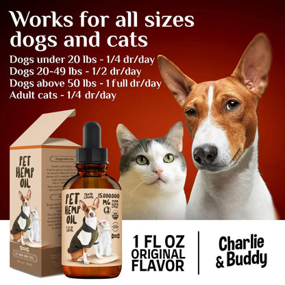 Charlie Buddy Hemp Oil for Dogs & Cats