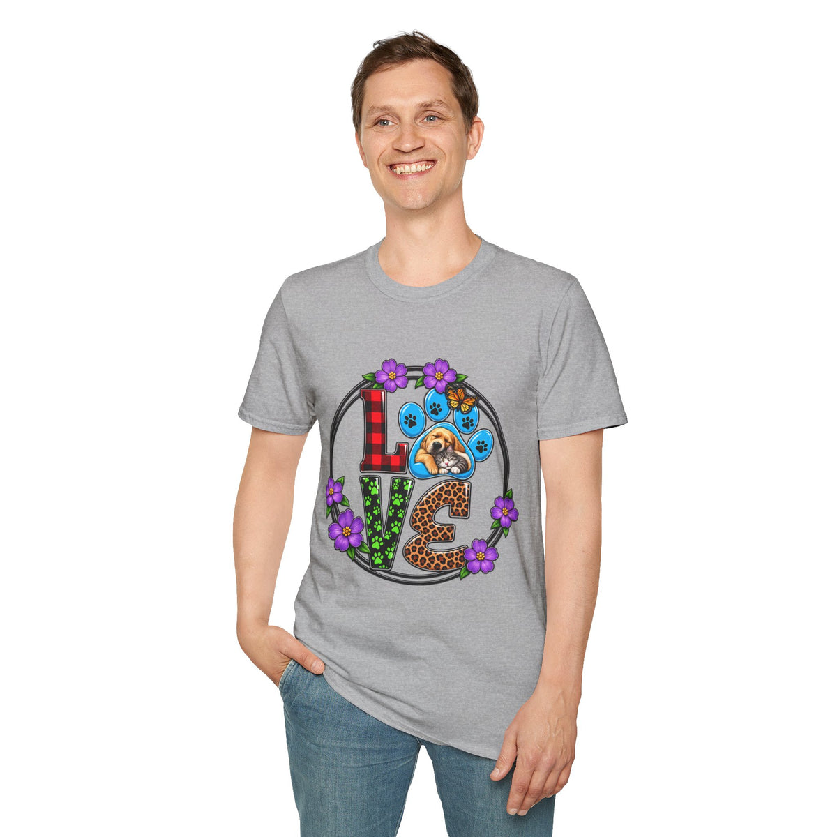 Love Paw Print Dog T-Shirt