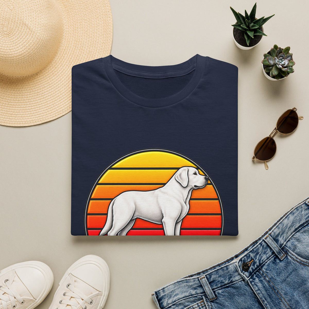 Best Dog Dad Ever T-Shirt — Retro Labrador Paw Print Dad Tee