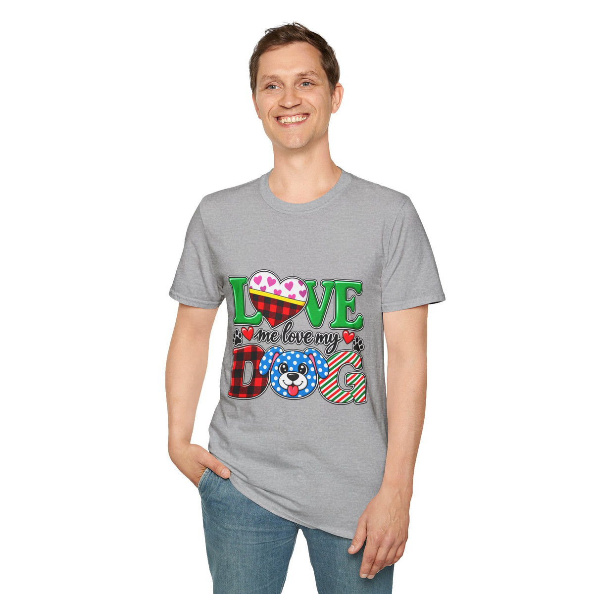Love Me Love My Dog T-Shirt — Buffalo Plaid & Heart