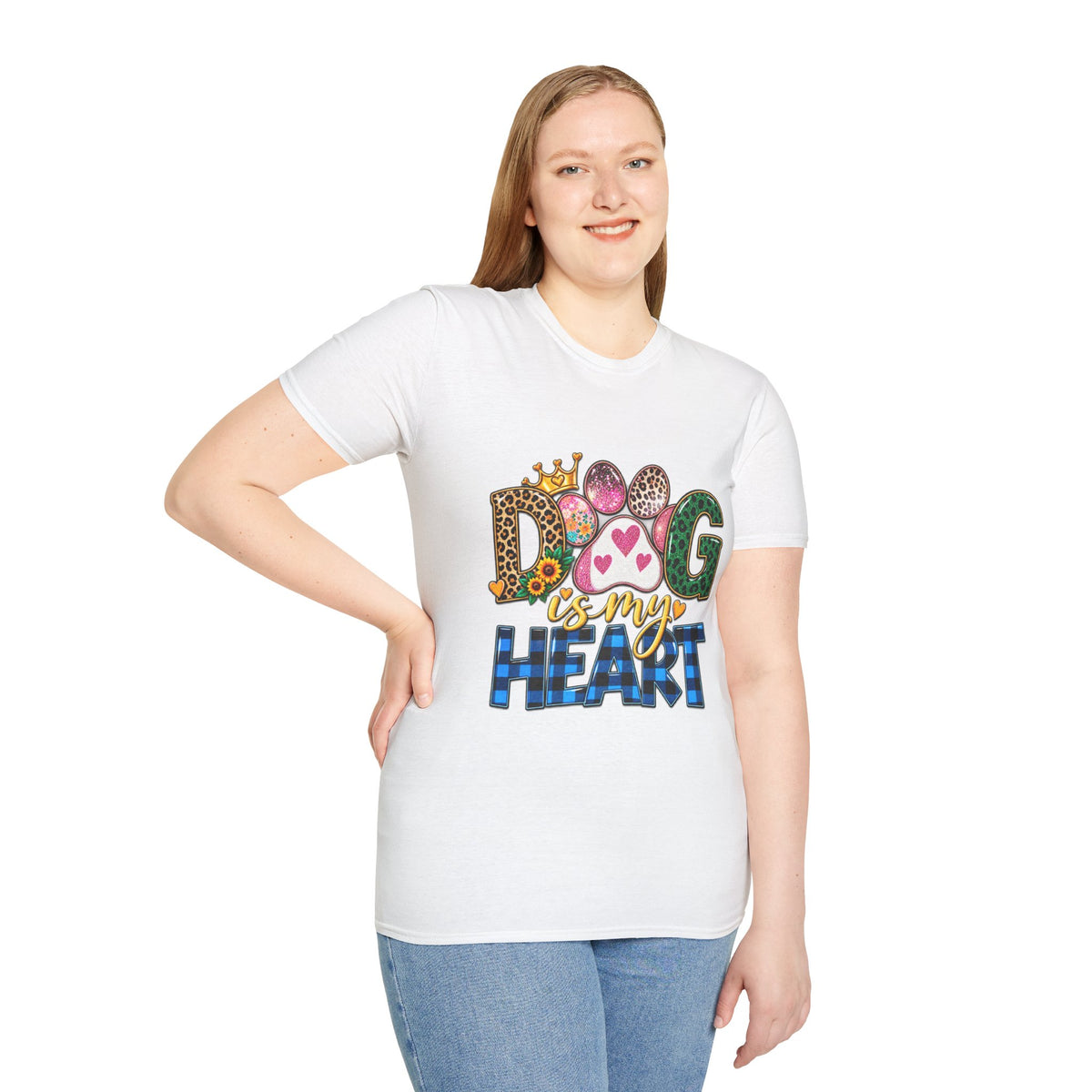 Dog Is My Heart T-Shirt — Colorful Paw Print