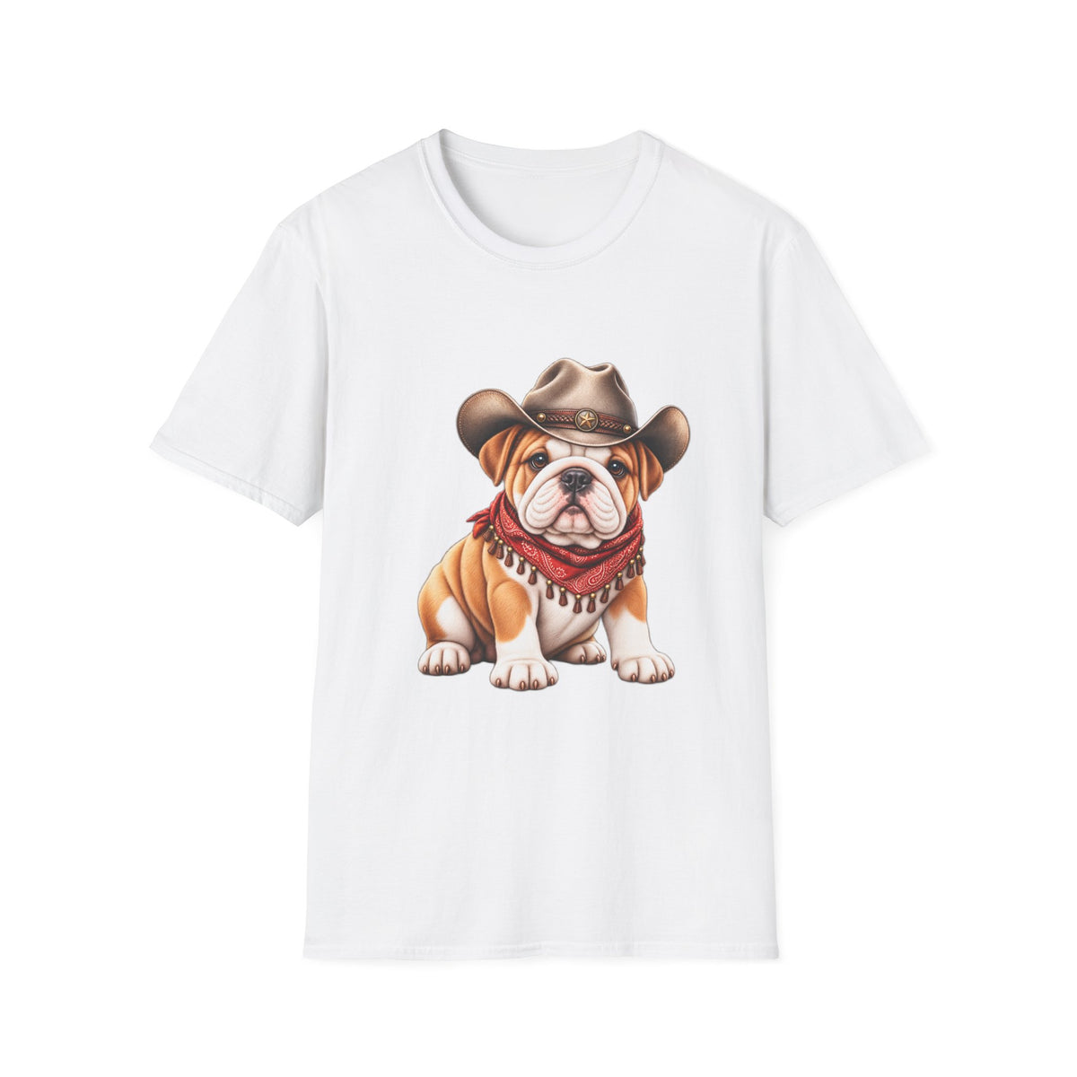 Bulldog Cowboy T-Shirt  Cute Western Dog