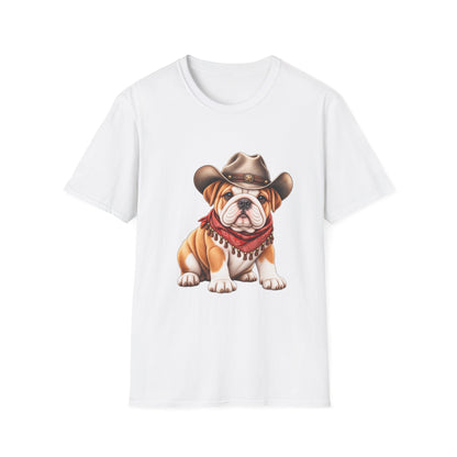 Bulldog Cowboy T-Shirt  Cute Western Dog