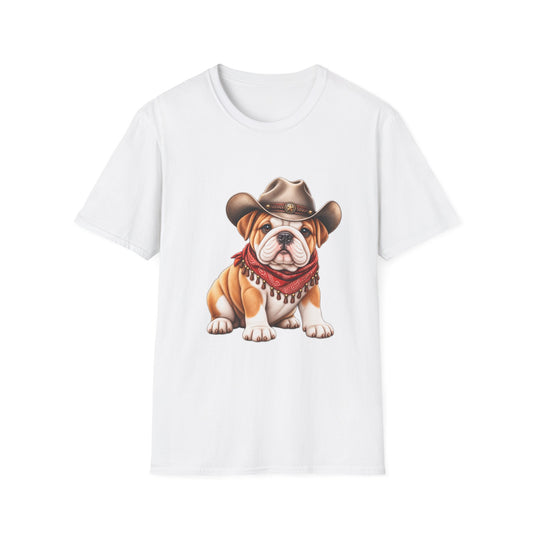 Bulldog Cowboy T-Shirt  Cute Western Dog