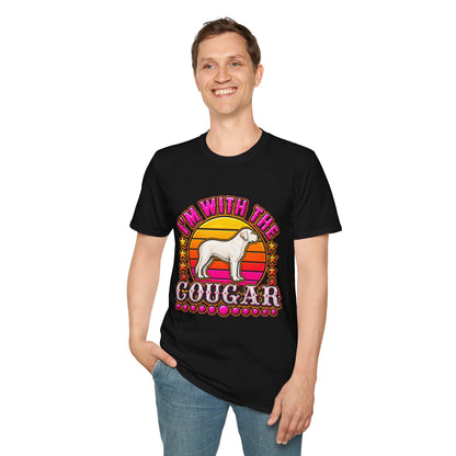 I'm With the Cougar T-Shirt – Retro Sunset Cougar Graphic Tee
