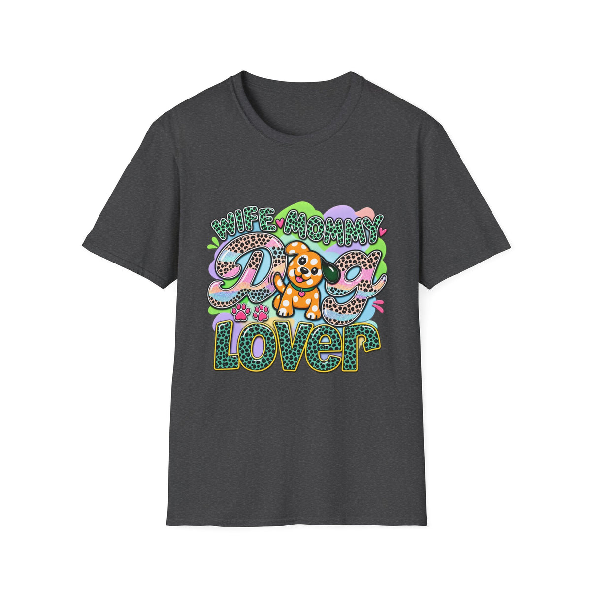 Dog Lover T-Shirt — "Wife Mommy Dog Lover" Cute Puppy Graphic Tee