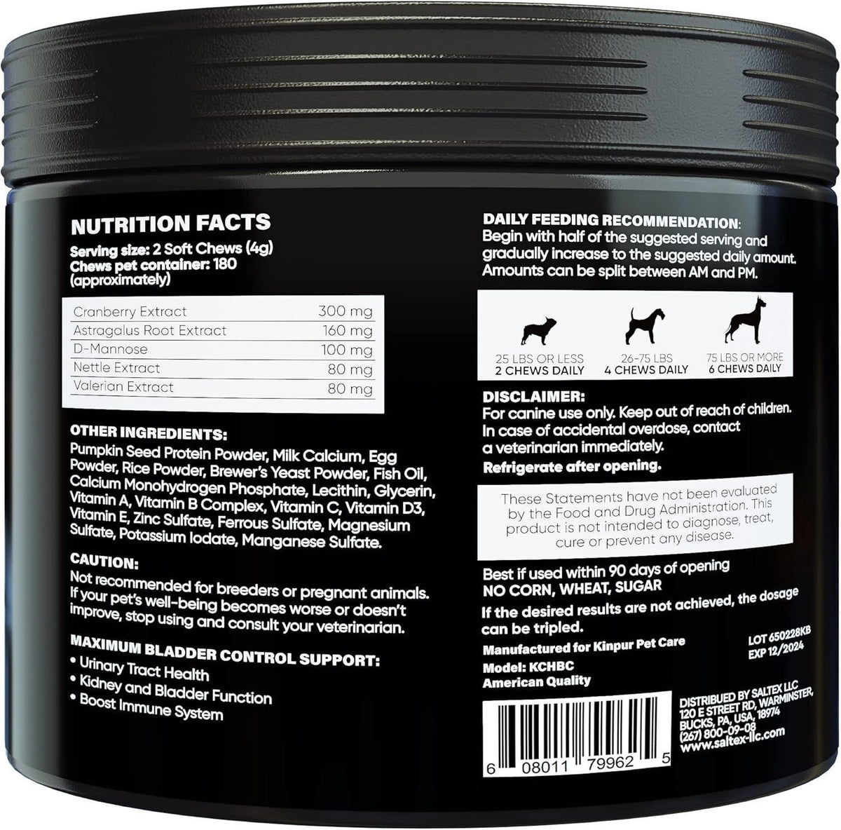 Dog UTI Treatment Chews with Cranberry for Urinary Health