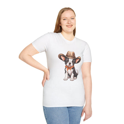 Cute Dog in Western Hat Graphic Tee