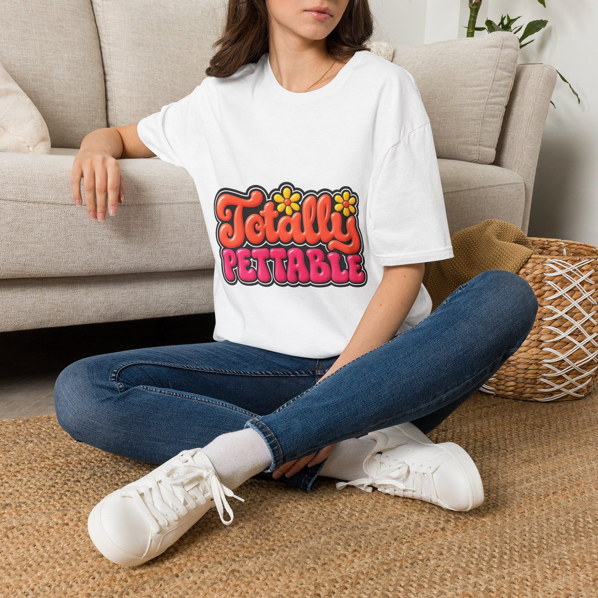 Totally Pettable T-Shirt — Retro Floral Graphic Tee
