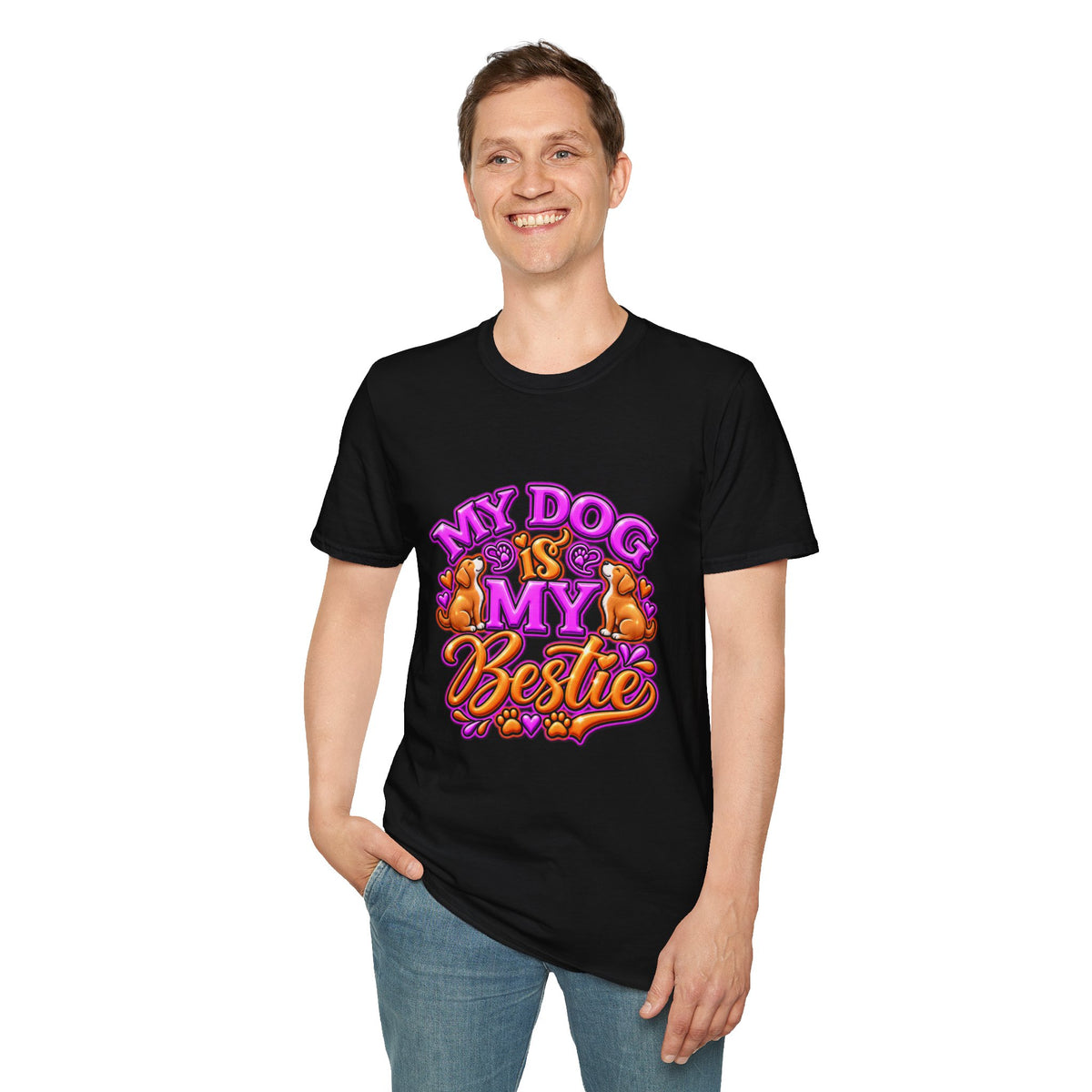 Dog Is My Bestie T-Shirt — Cute Paw Print Pet Lover Tee