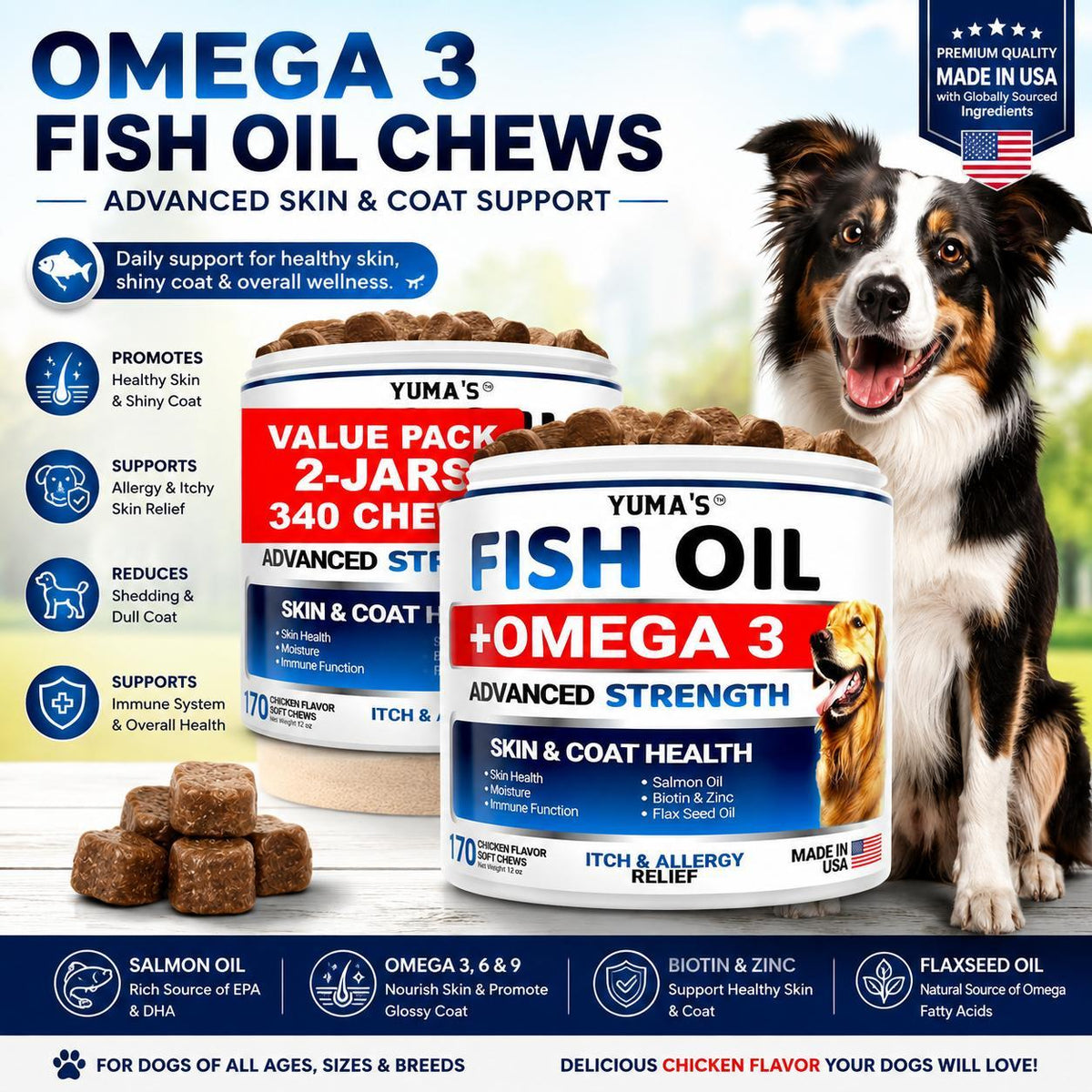 Omega 3 Fish Oil for Dogs – Skin & Coat