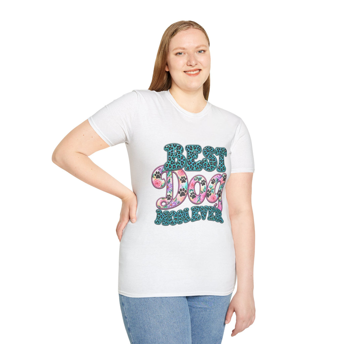 Best Dog Mom T-Shirt — Floral Leopard Pet Lover Tee
