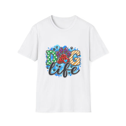 Dog Life T-Shirt — Colorful Paw Print Rescue Lover Tee