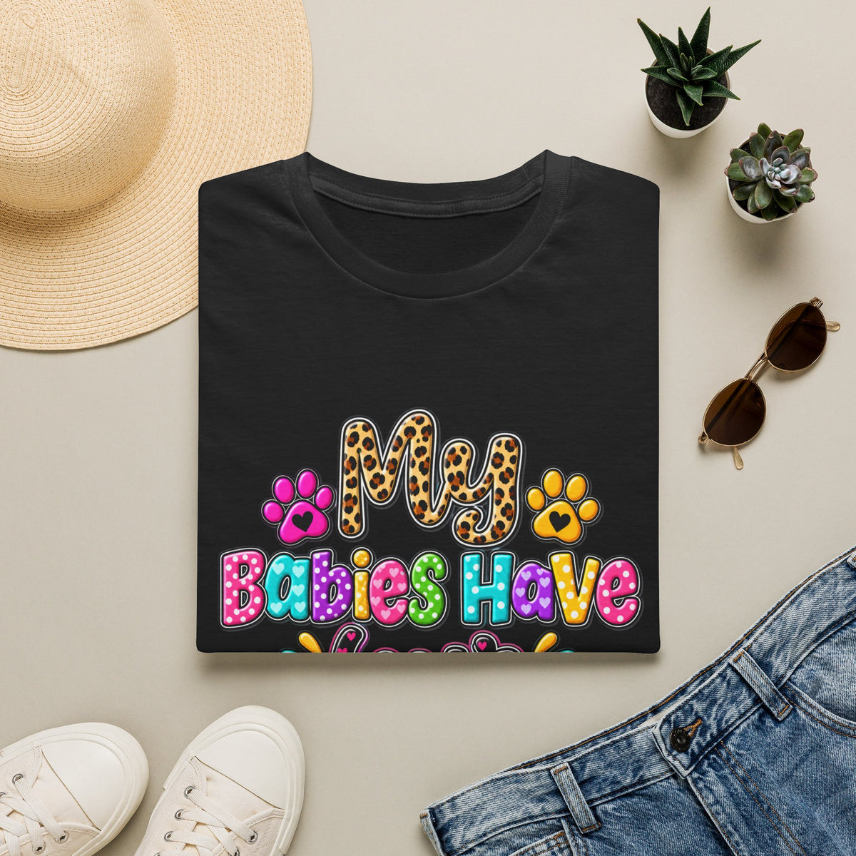 Babies Have Your Paws Cute Leopard Paw Print Graphic Tee
