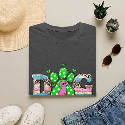 Dog Mama Tee — Colorful Paw & Cactus Graphic T-Shirt