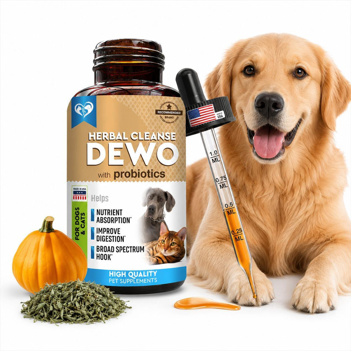 Natural Herbal Worm Treatment for Cats & Dogs