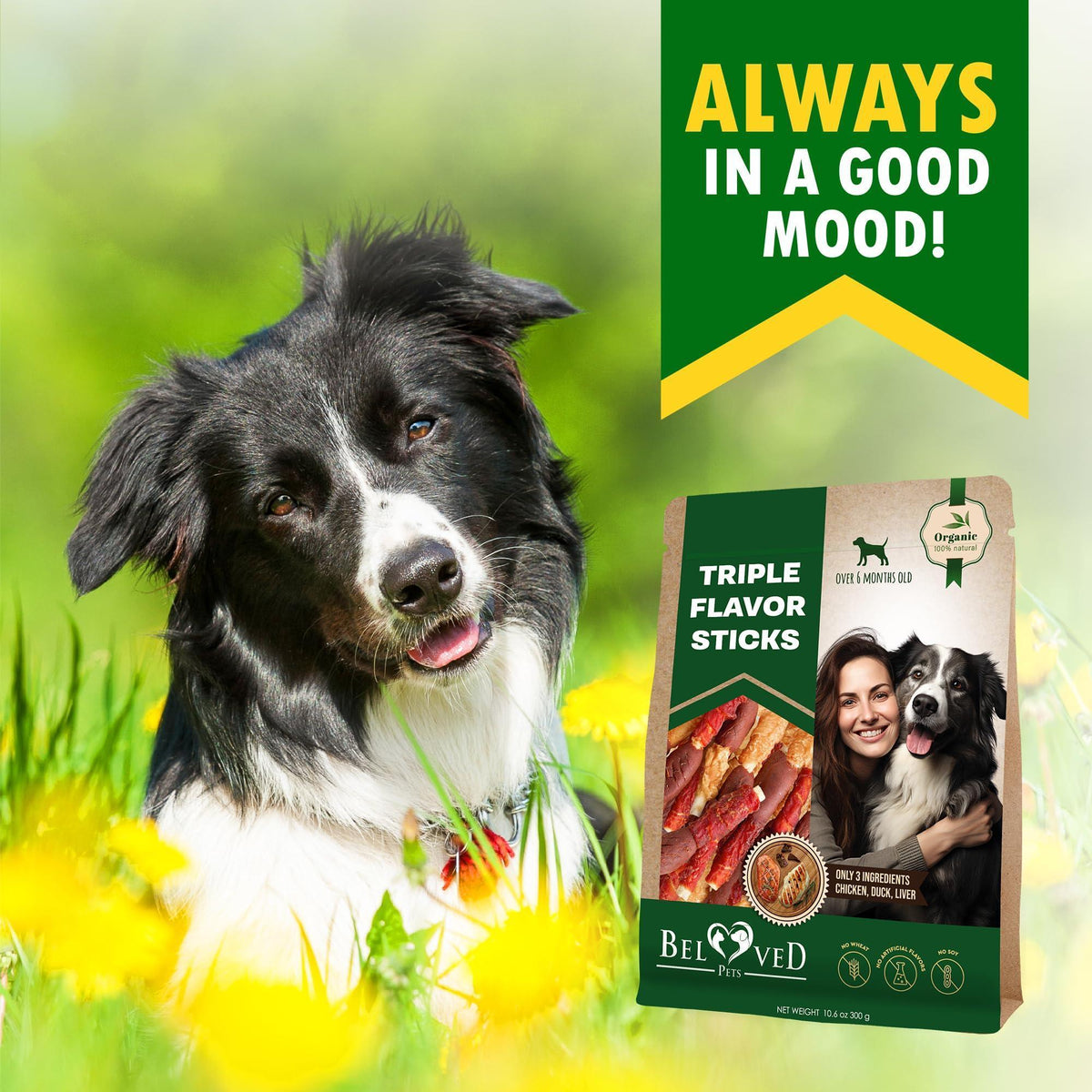 Triple Flavor Duck Chicken Dog Rawhide Chews