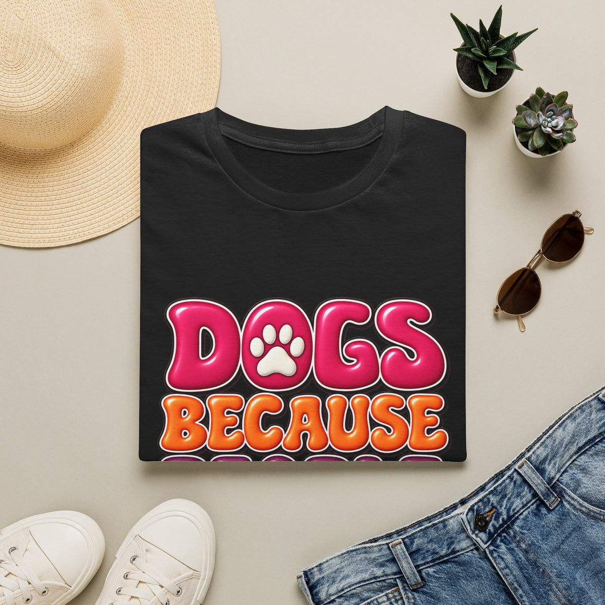 Dogs Because People Suck' Retro Paw Graphic Tee