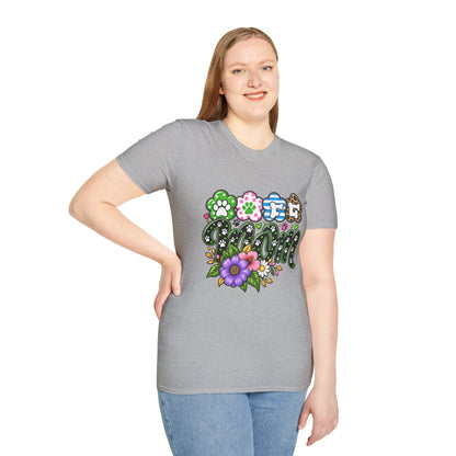 Mom Paw Print Floral T-Shirt  Mother’s Day Pet Lover Tee