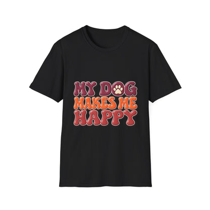 My Dog Makes Me Happy" Retro Paw Graphic
