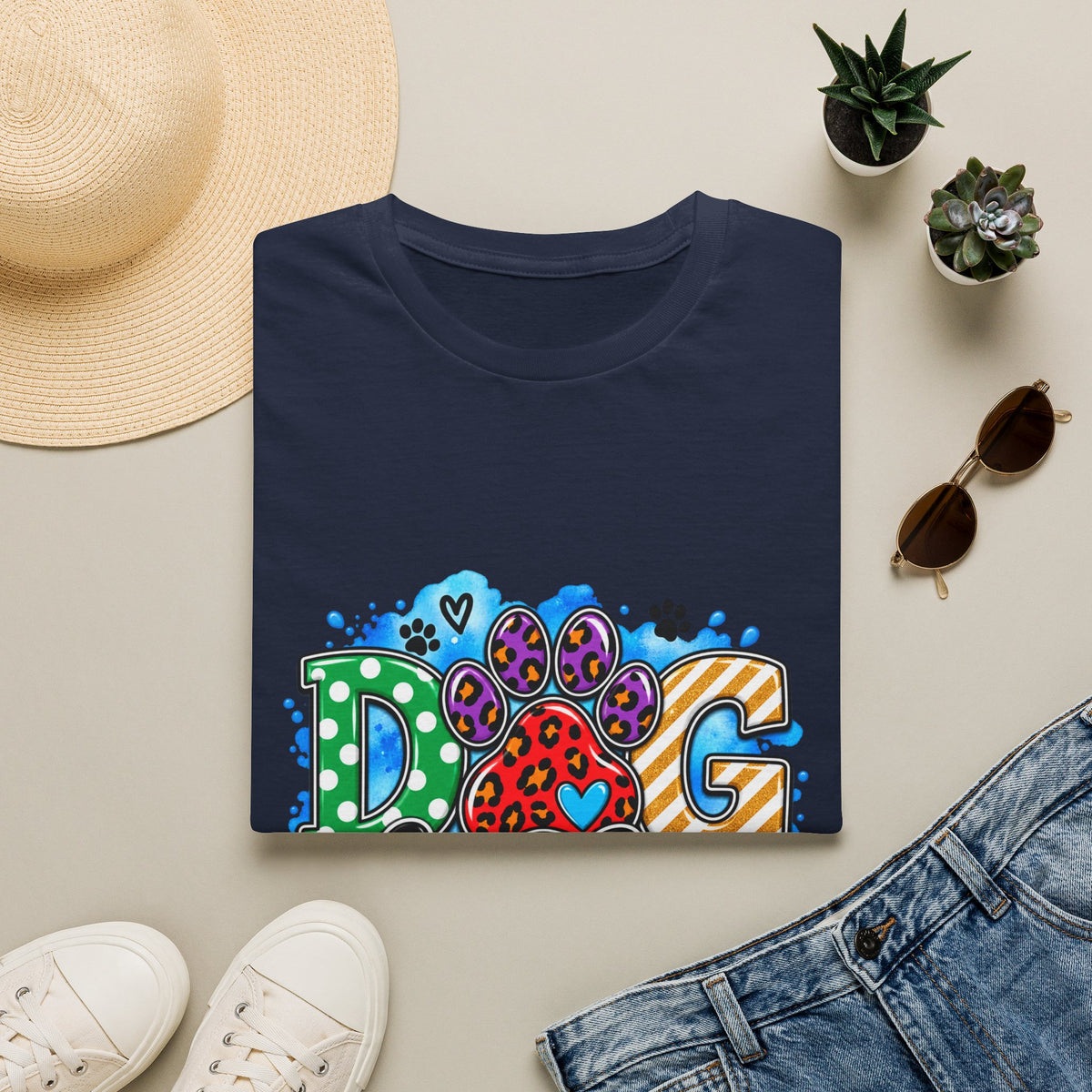 Dog Life T-Shirt — Colorful Paw Print Rescue Lover Tee
