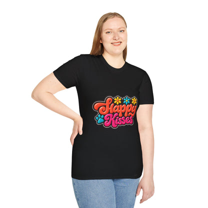Happy Kisses T-Shirt — Retro Floral Graphic Tee