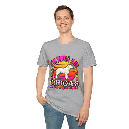 I'm With the Cougar T-Shirt – Retro Sunset Cougar Graphic Tee