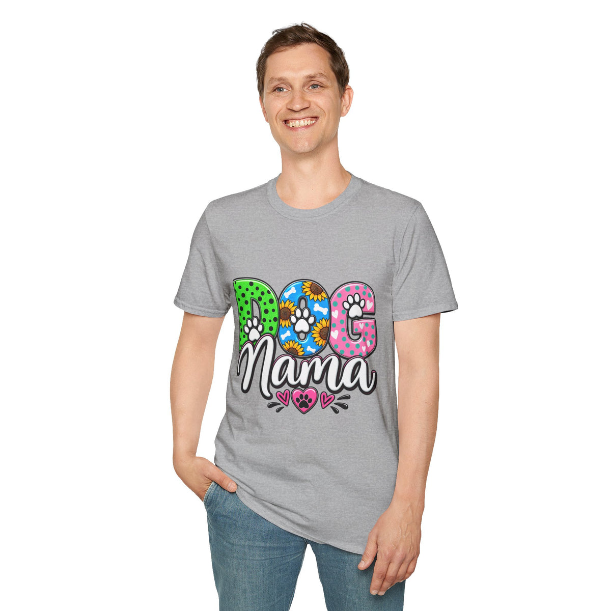 Dog Mama T-Shirt Paw Print Graphic Tee for Pet Lovers