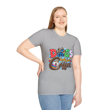 Dog Mom T-Shirt — "Dogs, Books and Coffee"
