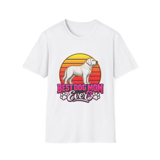 Best Dog Mom Ever T-Shirt – Retro Sunset Labrador Dog Mom Gift
