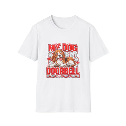 Dog Lover T-Shirt — "My Dog Is My Doorbell"