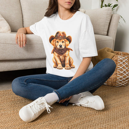 Cute Labrador Wearing Cowboy Hat & Bandana