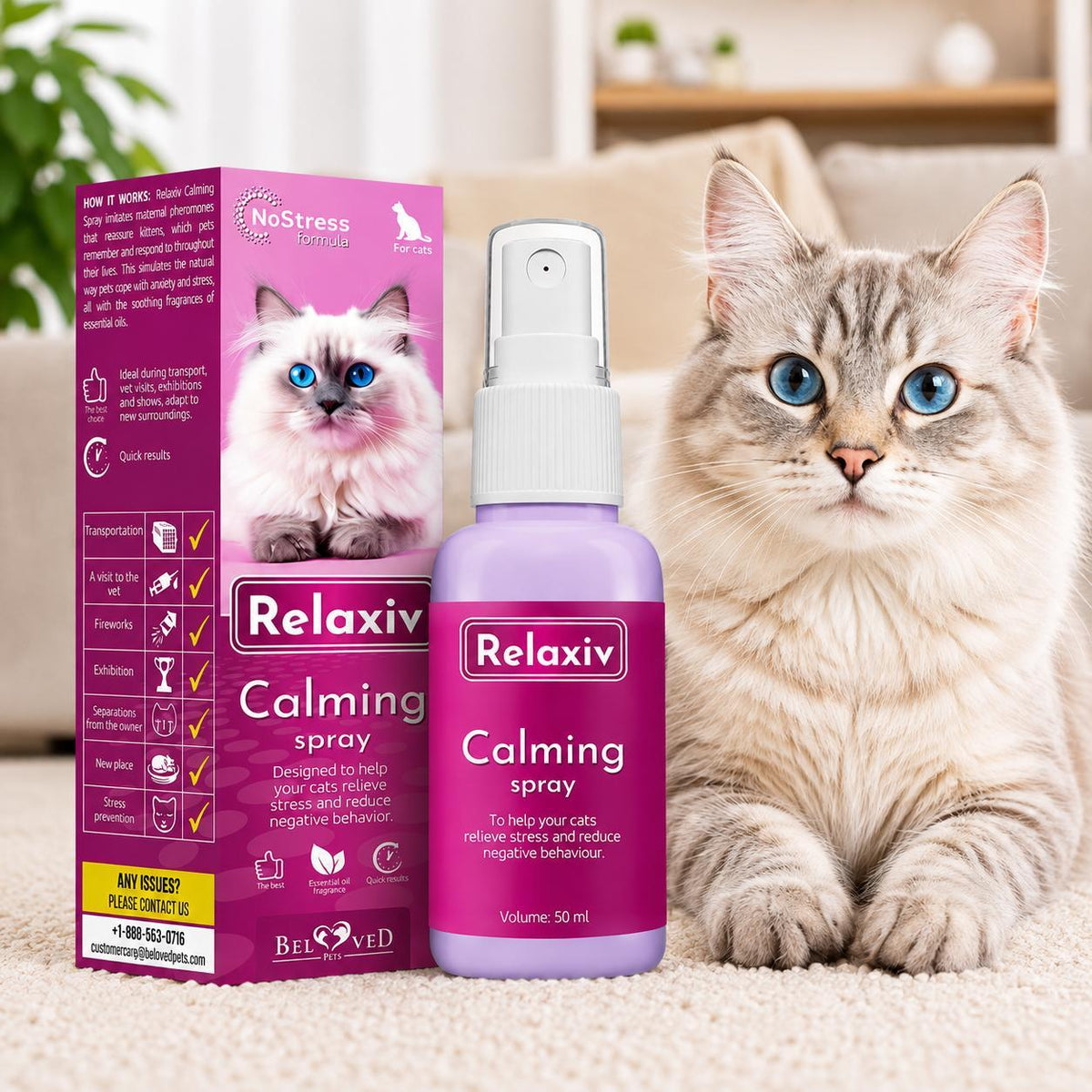 Calming Pheromone Spray for Cats – Scratch & Stress Relief