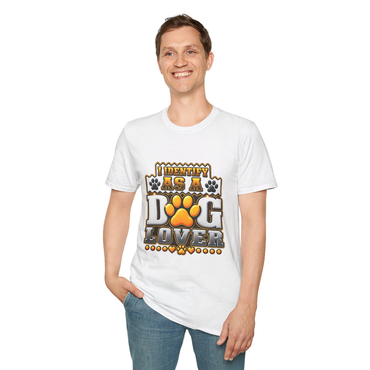 Dog Lover T-Shirt — "I Identify As A Dog Lover" Graphic Tee