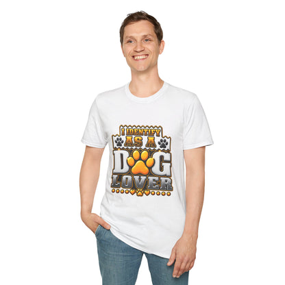 Dog Lover T-Shirt — "I Identify As A Dog Lover" Graphic Tee