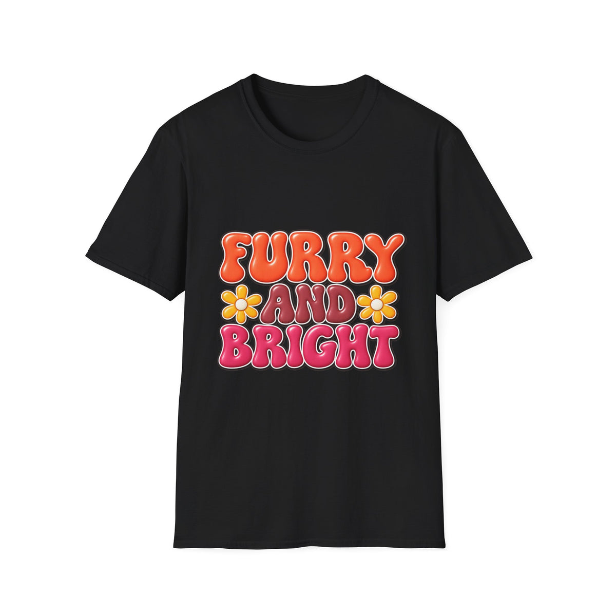 Furry and Bright Retro Floral T‑Shirt