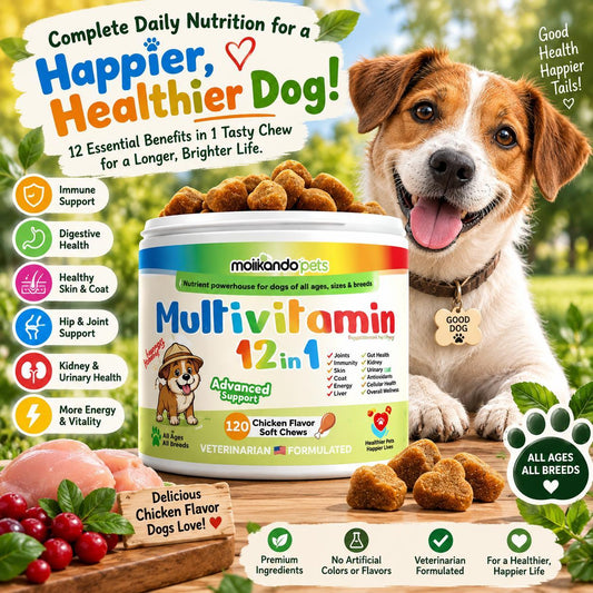 12-in-1 Dog Multivitamin Soft Treats for Health