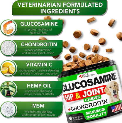 (2 Pack) Glucosamine Hip & Joint Chews for Dogs