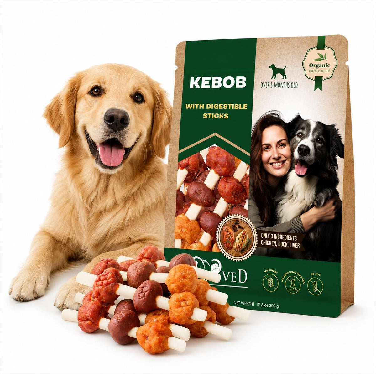 Kabobs Duck & Chicken Dog Treats – Grain-Free Chews