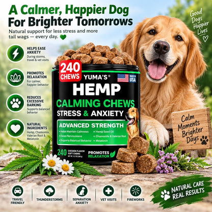 Hemp Calming Chews for Dogs – 240 Treats