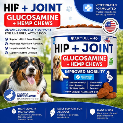 Hemp Glucosamine Joint Support Chews for Dogs