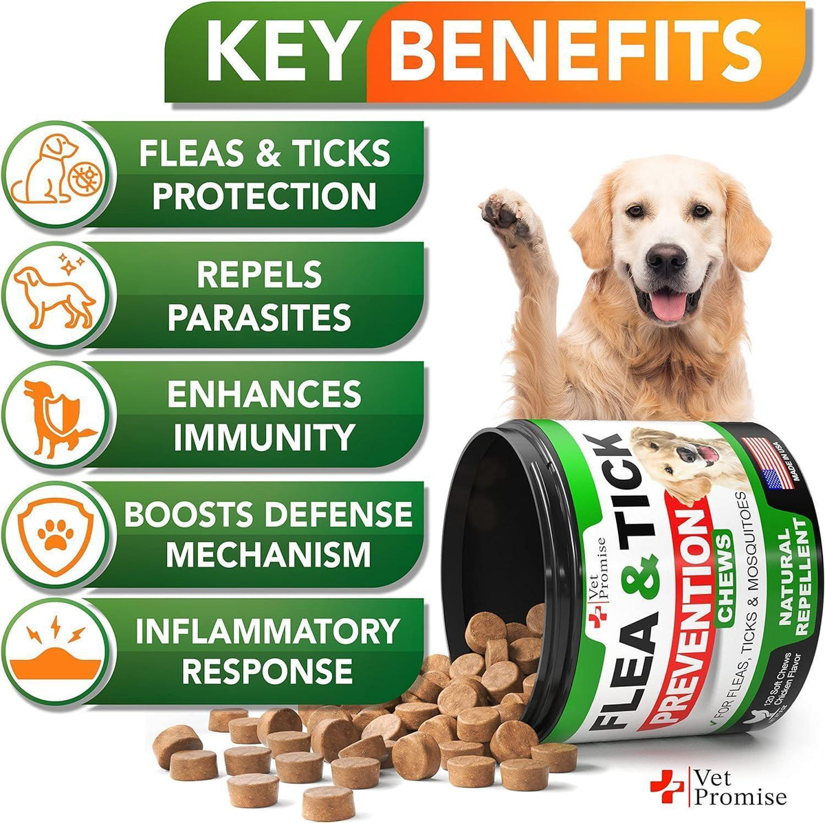 2-Pack Flea & Tick Prevention Chewables for Dogs